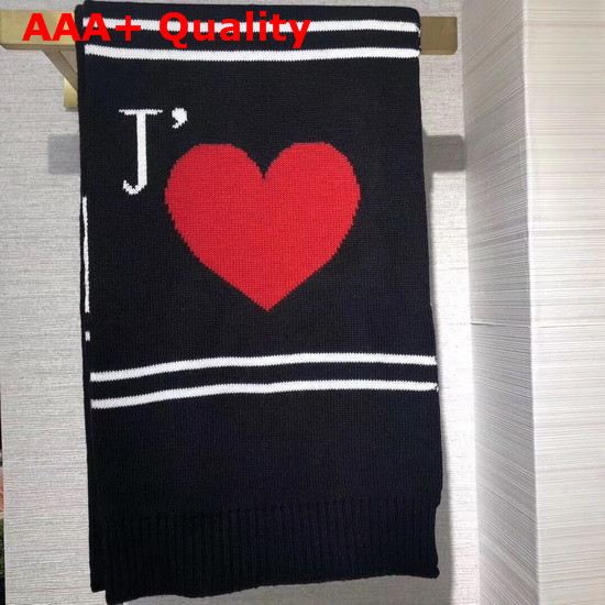 Dior Knit Scarf in Black with a Love Messenge Replica