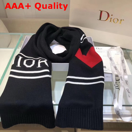 Dior Knit Scarf in Black with a Love Messenge Replica