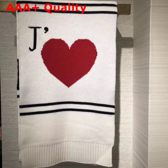 Dior Knit Scarf in White with a Love Message Replica