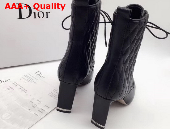 Dior Lace Up Ankle Boot in Black Calfskin Replica