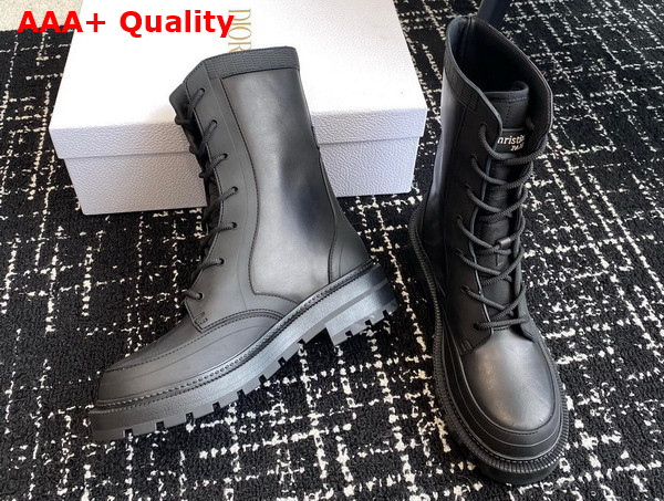 Dior Lace Up Boot in Black Calfskin Replica