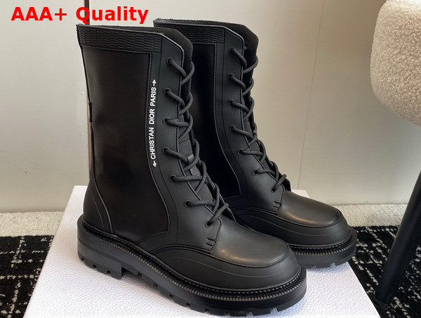 Dior Lace Up Boot in Black Calfskin Replica