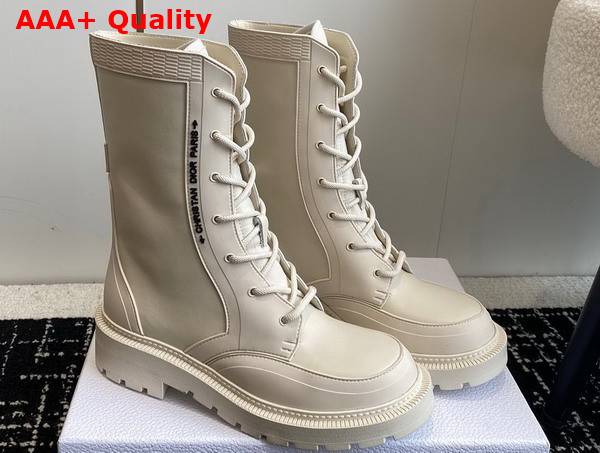 Dior Lace Up Boot in White Calfskin Replica