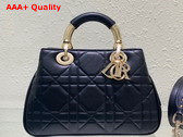 Dior Lady 95 22 Bag Black Cannage Calfskin with Gold Hardware Replica