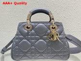 Dior Lady 95 22 Bag Cloud Blue Cannage Calfskin Replica