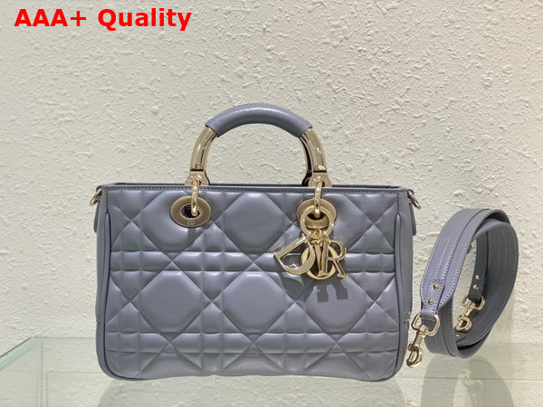 Dior Lady 95 22 Bag Cloud Blue Cannage Calfskin Replica