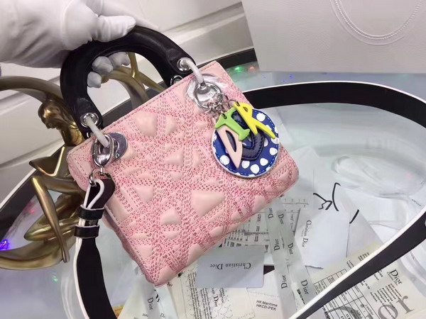 Dior Lady Art Bag Pink Lambskin For Sale