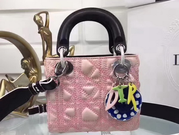 Dior Lady Art Bag Pink Lambskin For Sale