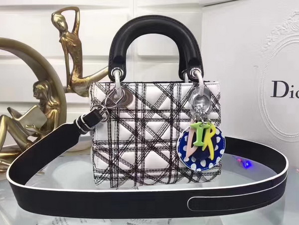 Dior Lady Art Bag White Lambskin For Sale