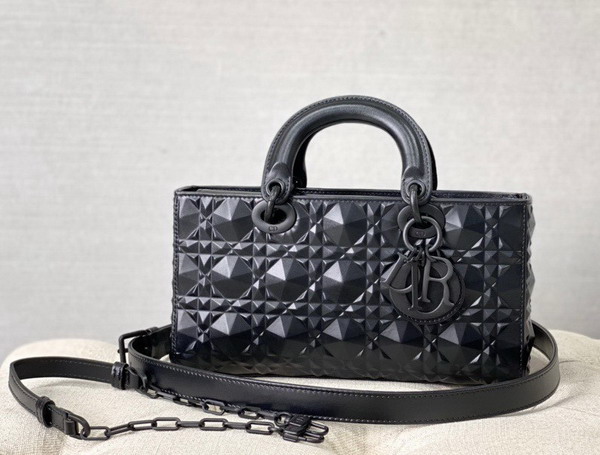 Dior Lady D Joy Bag Black Cannage Calfskin with Diamond Motif Replica