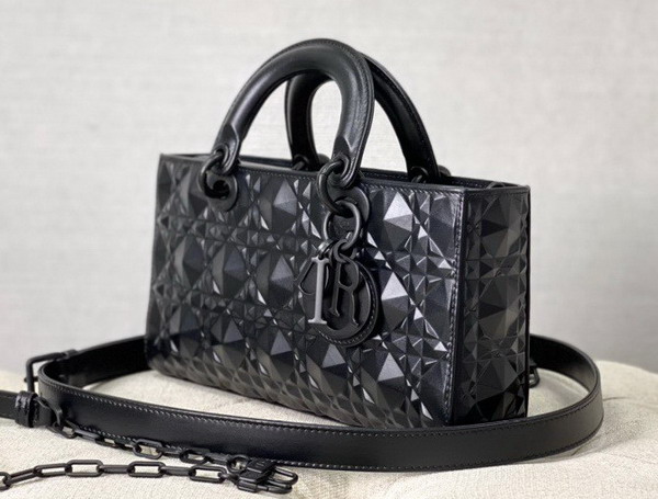 Dior Lady D Joy Bag Black Cannage Calfskin with Diamond Motif Replica