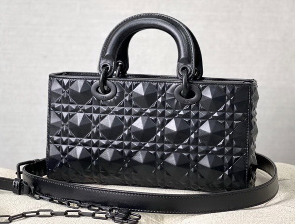 Dior Lady D Joy Bag Black Cannage Calfskin with Diamond Motif Replica