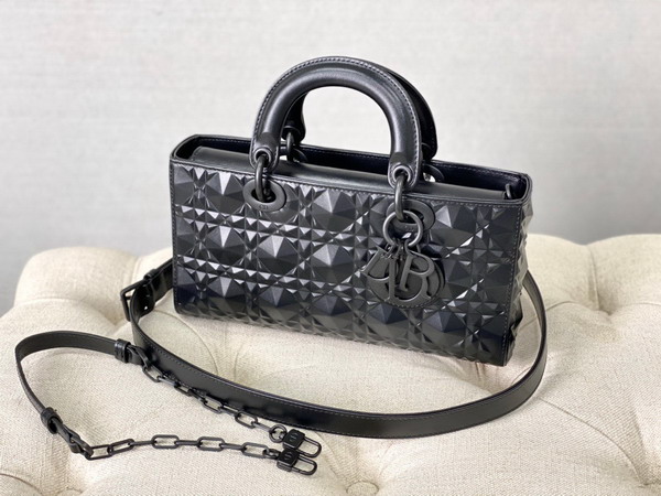 Dior Lady D Joy Bag Black Cannage Calfskin with Diamond Motif Replica