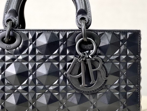 Dior Lady D Joy Bag Black Cannage Calfskin with Diamond Motif Replica