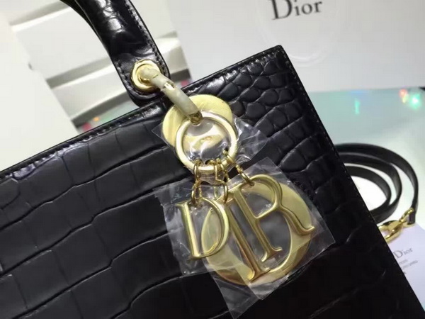 Dior Lady Dior Bag Black Light Gold Tone Jewellery for Sale