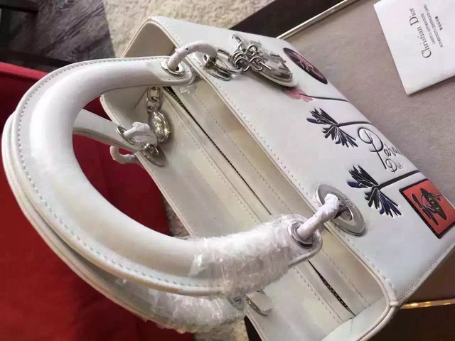 Dior Lady Dior Bag White Paradise Calfskin for Sale