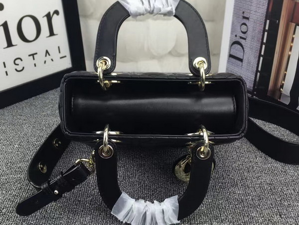 Dior Lady Dior Bag in Black Lambskin Customisable Shoulder Strap for Sale