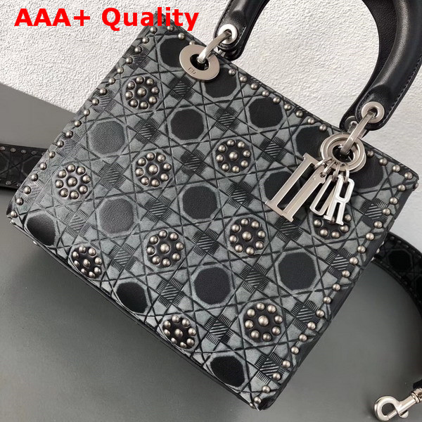 Dior Lady Dior Bag in Black Studded Calfskin Replica