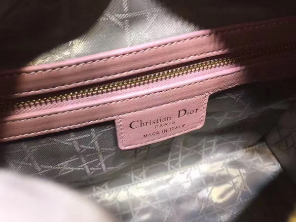 Dior Lady Dior Bag in Pearl Pink Lambskin with Light Gold Tone Jewellery For Sale