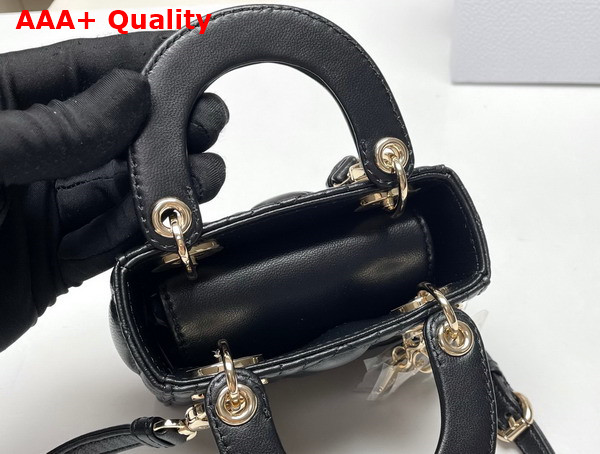 Dior Lady Dior Micro Bag Black Cannage Lambskin Replica