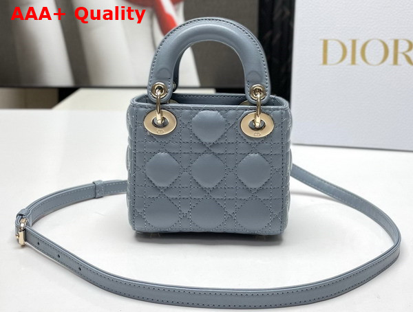 Dior Lady Dior Micro Bag Cloud Blue Cannage Lambskin Replica