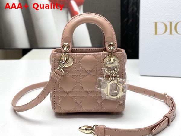 Dior Lady Dior Micro Bag Ros Des Vents Cannage Lambskin Replica