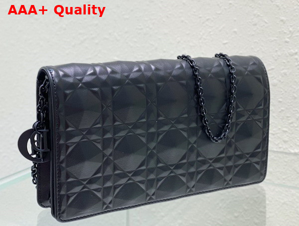 Dior Lady Dior Pouch Black Cannage Calfskin with Diamond Motif Replica