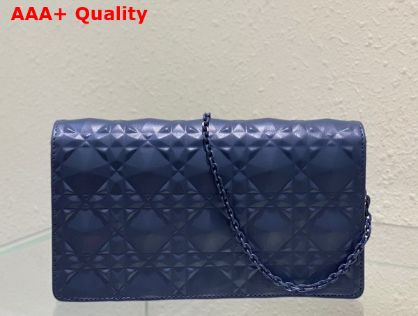 Dior Lady Dior Pouch Denim Cannage Calfskin with Diamond Motif Replica