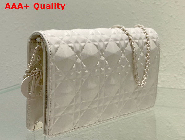 Dior Lady Dior Pouch White Cannage Calfskin with Diamond Motif Replica