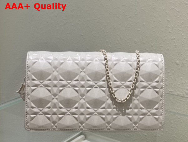 Dior Lady Dior Pouch White Cannage Calfskin with Diamond Motif Replica