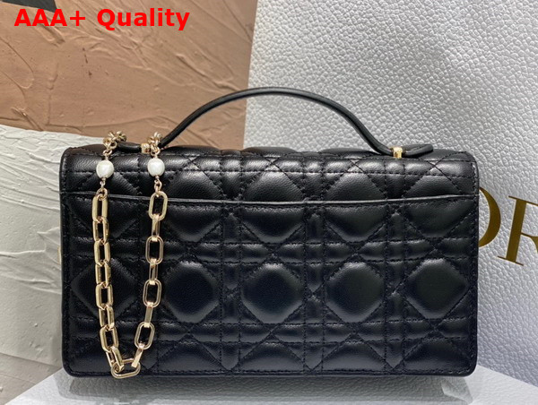 Dior Lady Dior Top Handle Clutch Black Cannage Lambskin Replica