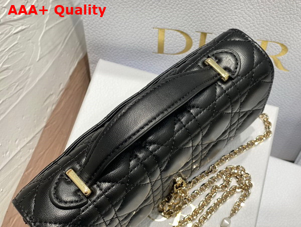 Dior Lady Dior Top Handle Clutch Black Cannage Lambskin Replica