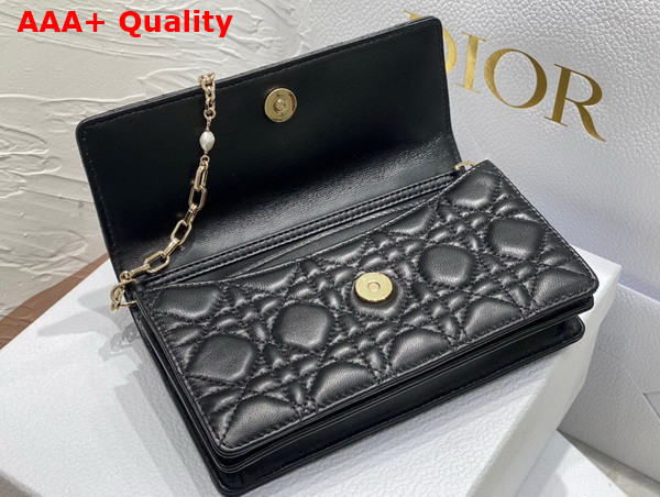 Dior Lady Dior Top Handle Clutch Black Cannage Lambskin Replica