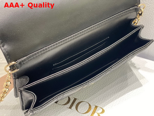 Dior Lady Dior Top Handle Clutch Black Cannage Lambskin Replica