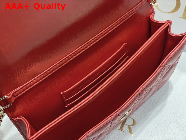 Dior Lady Dior Top Handle Clutch Red Cannage Lambskin Replica