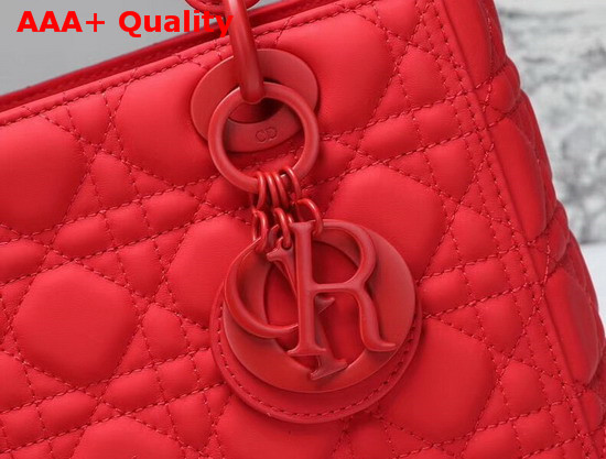 Dior Lady Dior Ultra Matte Bag in Matte Red Cannage Calfskin Replica