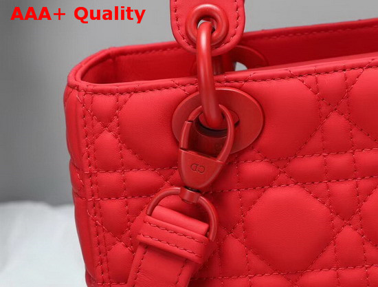 Dior Lady Dior Ultra Matte Bag in Matte Red Cannage Calfskin Replica