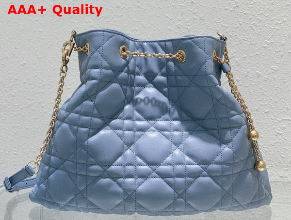 Dior Large Dior Ammi Bag in Light Blue Supple Macrocannage Lambskin Replica