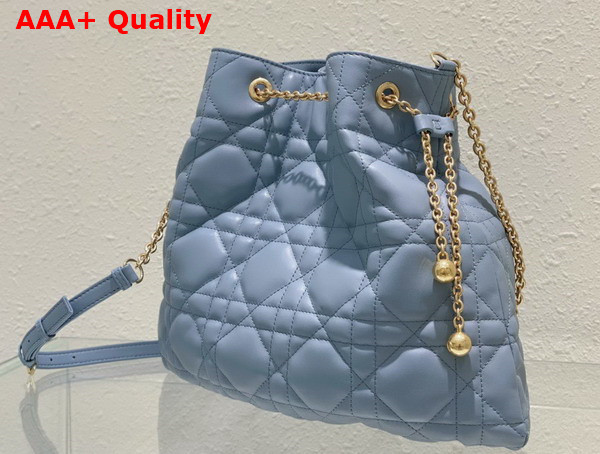 Dior Large Dior Ammi Bag in Light Blue Supple Macrocannage Lambskin Replica