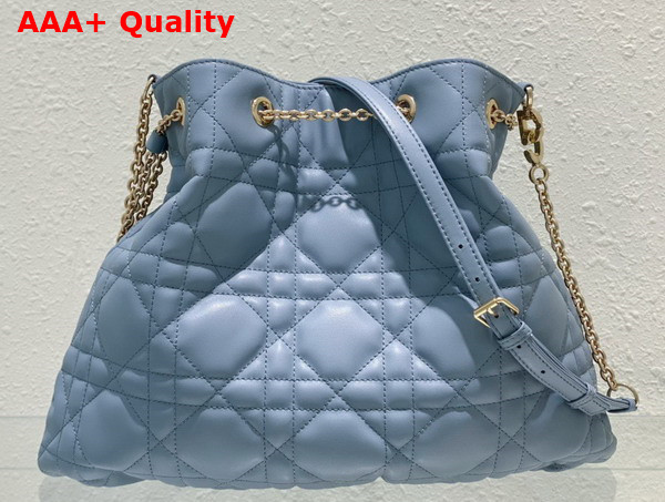 Dior Large Dior Ammi Bag in Light Blue Supple Macrocannage Lambskin Replica