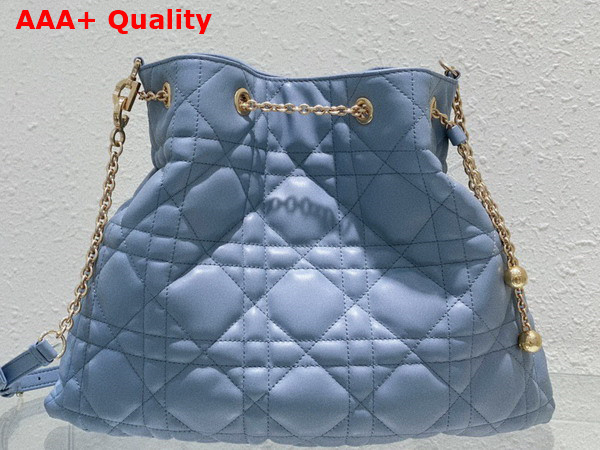 Dior Large Dior Ammi Bag in Light Blue Supple Macrocannage Lambskin Replica