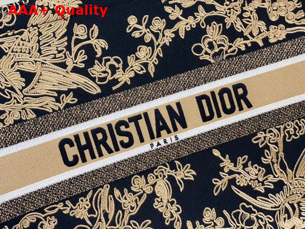 Dior Large Dior Book Tote Black Multicolor Cornely Effect Dior Jardin D Hiver Embroidery Replica