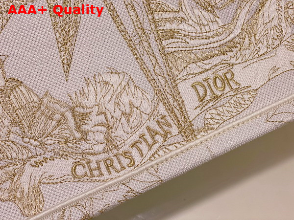 Dior Large Dior Book Tote Dior Reve D Infini Embroidery with Gold Tone Metallic Thread Replica