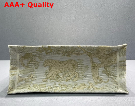 Dior Large Dior Book Tote Gold Tone Toile de Jouy Embroidery Replica