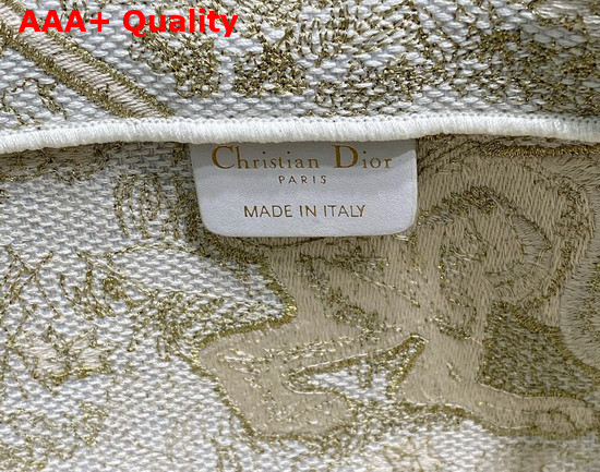 Dior Large Dior Book Tote Gold Tone Toile de Jouy Embroidery Replica