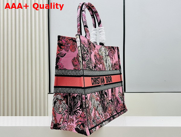 Dior Large Dior Book Tote Pink Multicolor Toile de Jouy Voyage Embroidery Replica