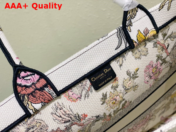 Dior Large Dior Book Tote White Multicolor Dior Jardin Botanique Embroidery Replica