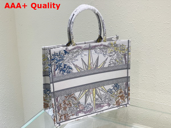 Dior Large Dior Book Tote White Multicolor Reve D Infini Embroidery Replica