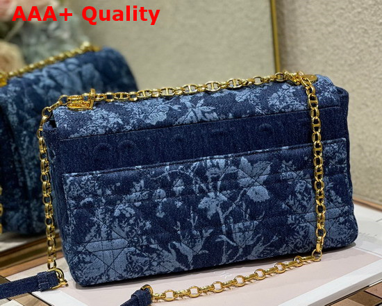 Dior Large Dior Caro Bag Blue Dior Flowers Cannage Denim Replica