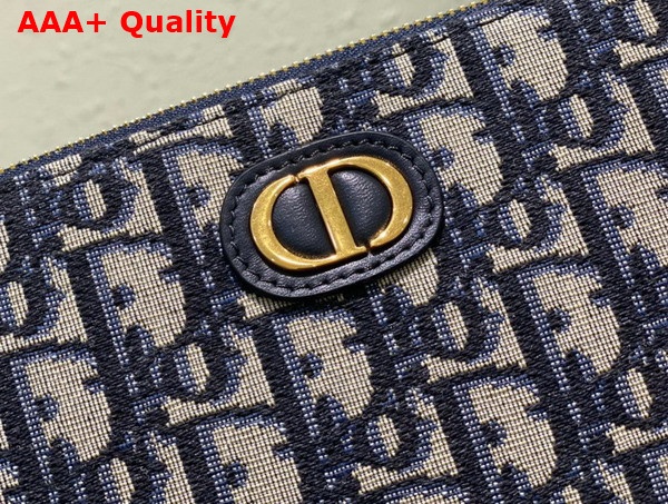 Dior Large Dior Caro Daily Pouch Blue Dior Oblique Jacquard Replica